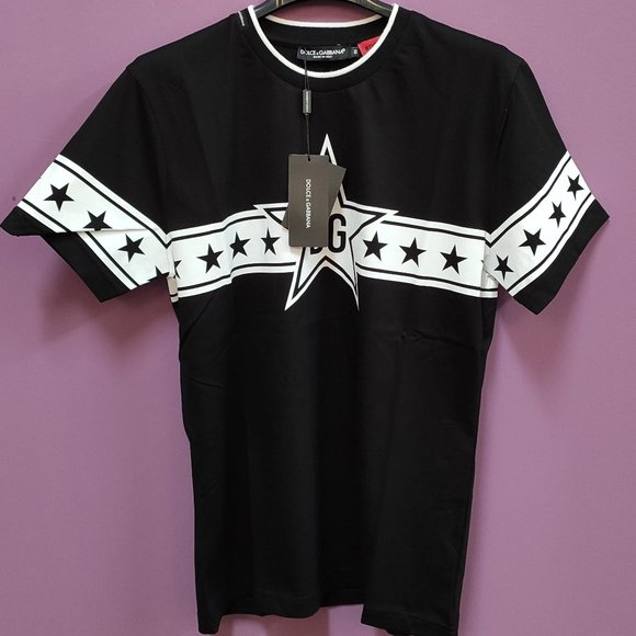 Dolce Gabbana Black Star Printed T-Shirt